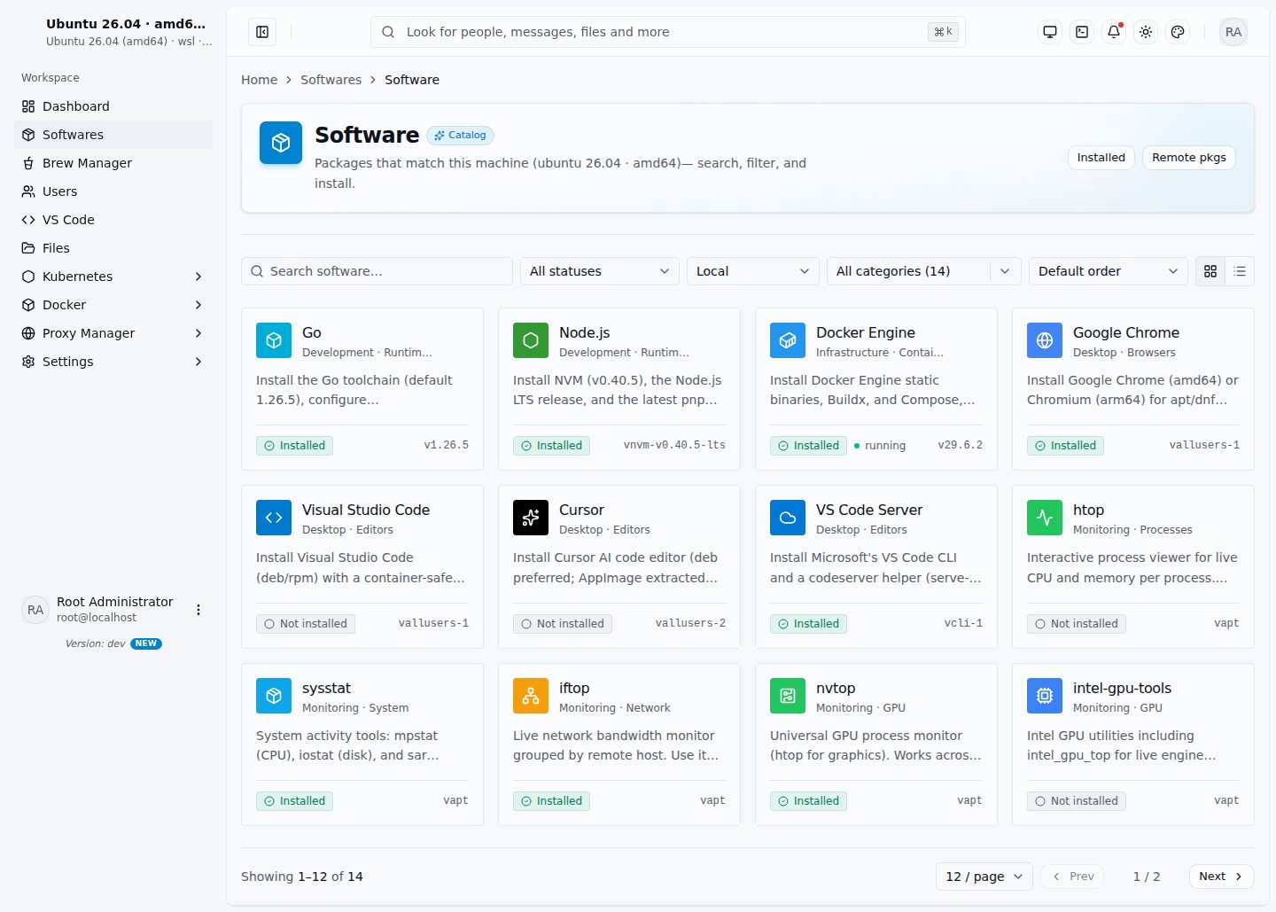 Softwares catalog